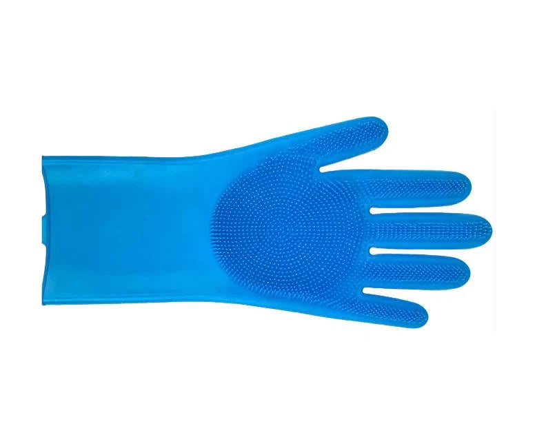 Casabella 8500265 Reusable Silicone Scrubber Gloves – Blue