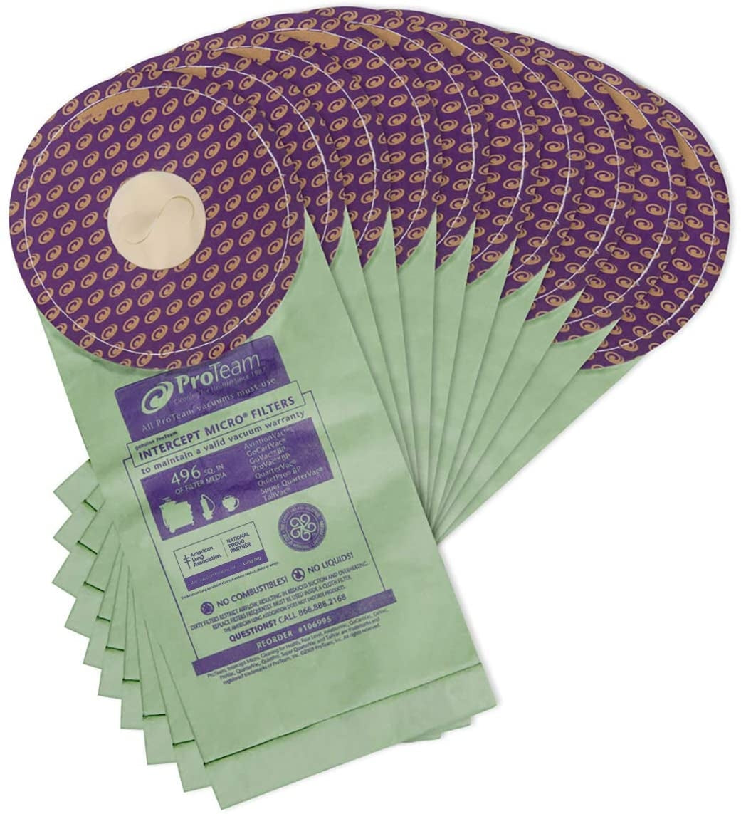 ProTeam 106995 Closed-Collar 6-Qt Bags, 10-Pack