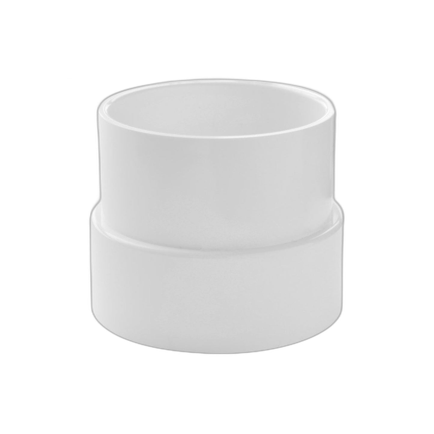 Central Vacuum PVC Pipe Reducer - 2 in. to 1-13/16 in. (46 mm), White