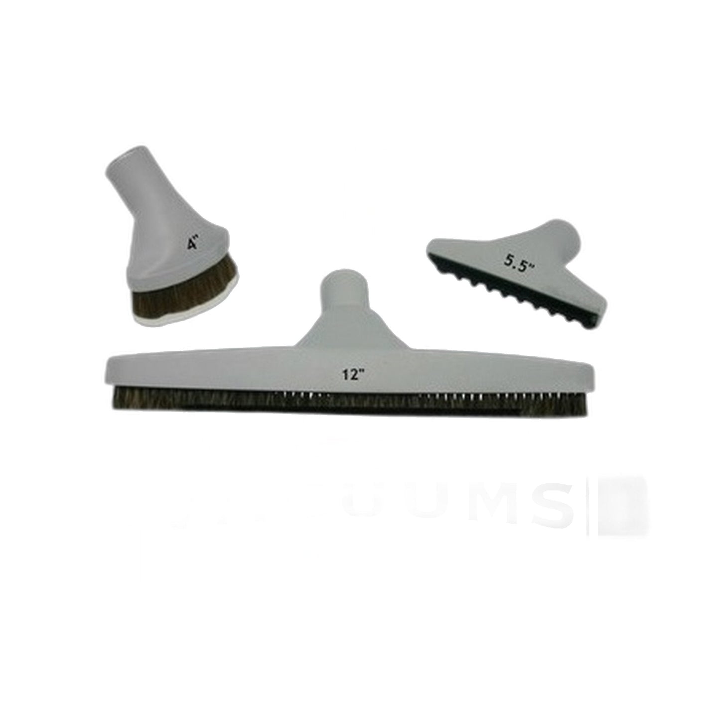 Universal 4-Pc Vacuum Tool Set, Light Grey 12" (Dust/Crevice/Floor/Upholstery)