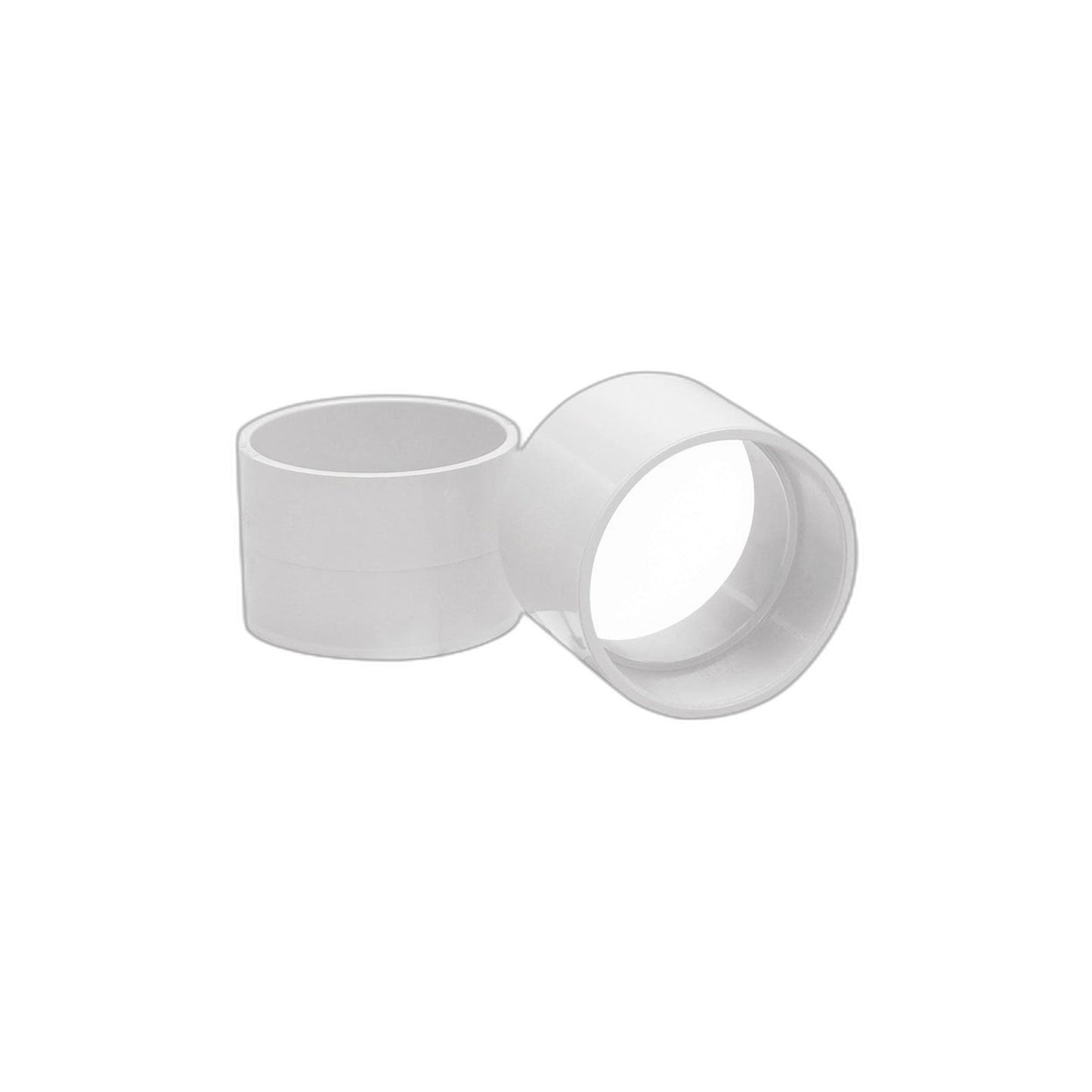 Vaculine 2 in. PVC Coupling with Stop - White