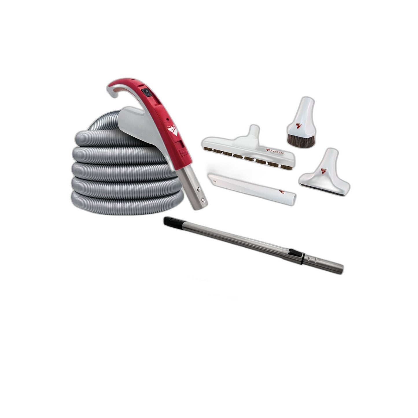 CycloVac 24V Central Vacuum Attachment Kit with Super Luxe 12 in. Floor Brush