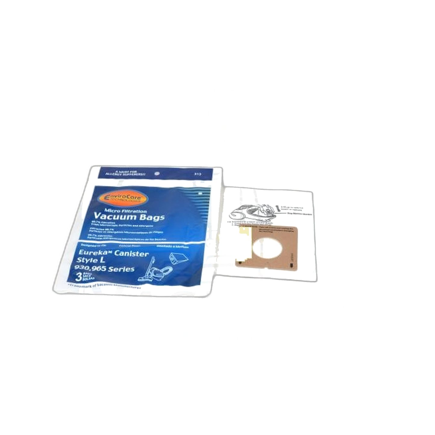 Sanitaire PAPER BAGS- L,3Pk,Canister,Micro - Envirocare, FITS JOHNNY BEE Vacuum
