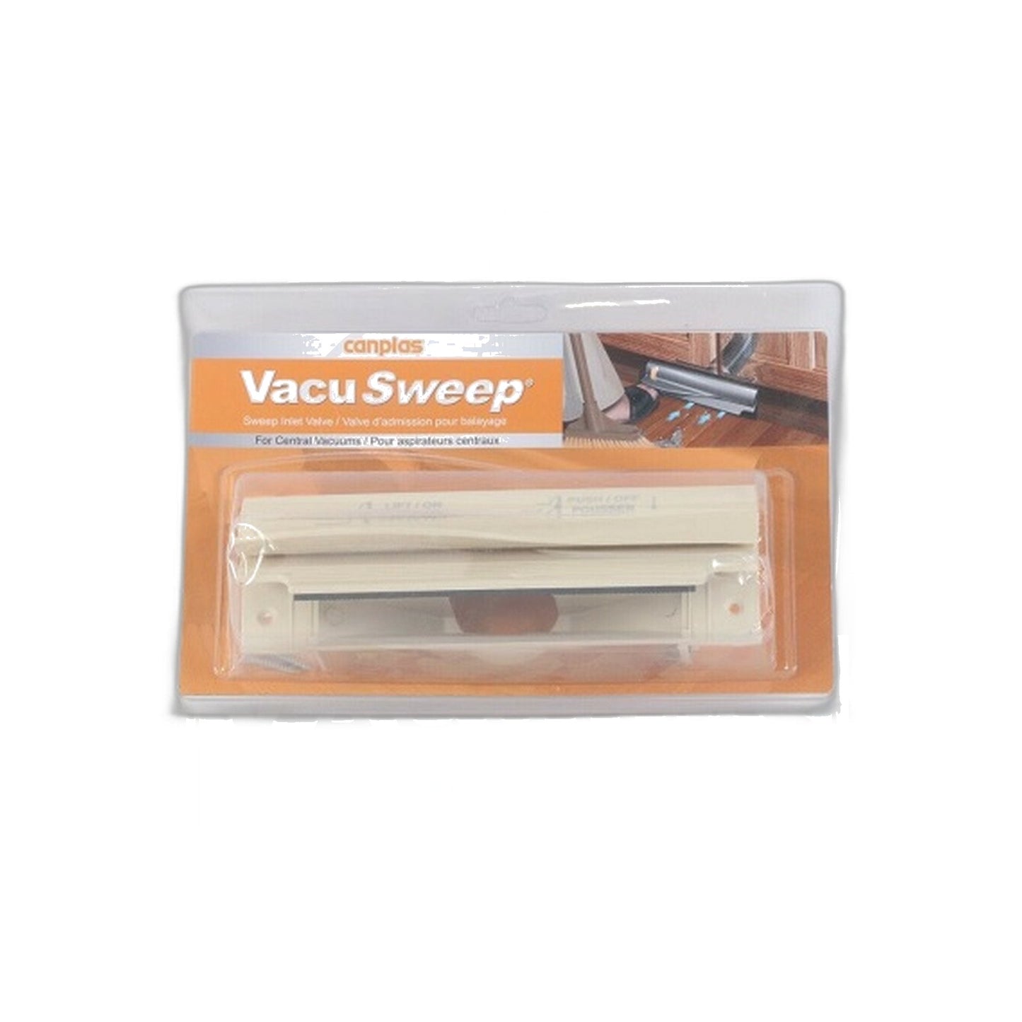 Vaculine VacuSweep Inlet Valve, Ivory, Central Vacuum Floor Inlet