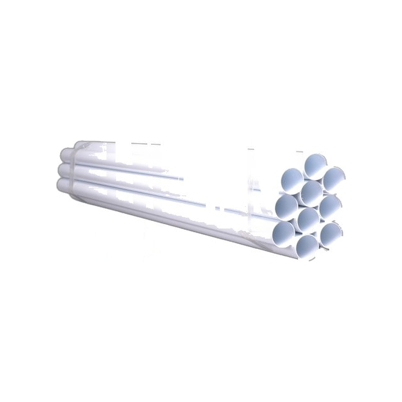 2" PVC Central Vacuum Tubing - 50 Foot Bundle (10 x 5ft Pipes)