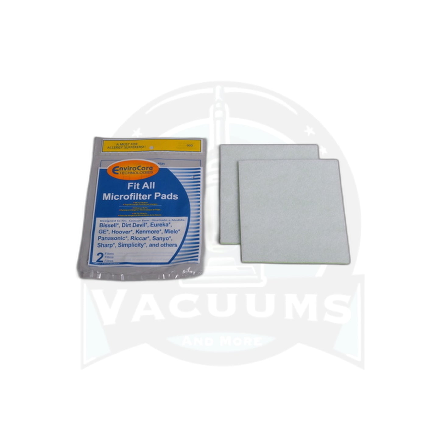 Universal Vacuum Filter Media, 3-Ply, 7 x 8 Inch, 2-Pack - Envirocare