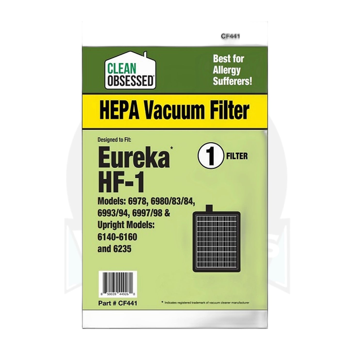 Eureka HF-1 HEPA Filter for Excalibur Uprights & Canisters