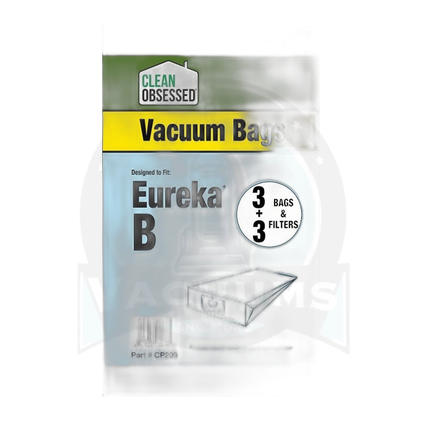 Clean Obsessed Type B Micro Paper Vacuum Bags for Eureka (3-Pack)