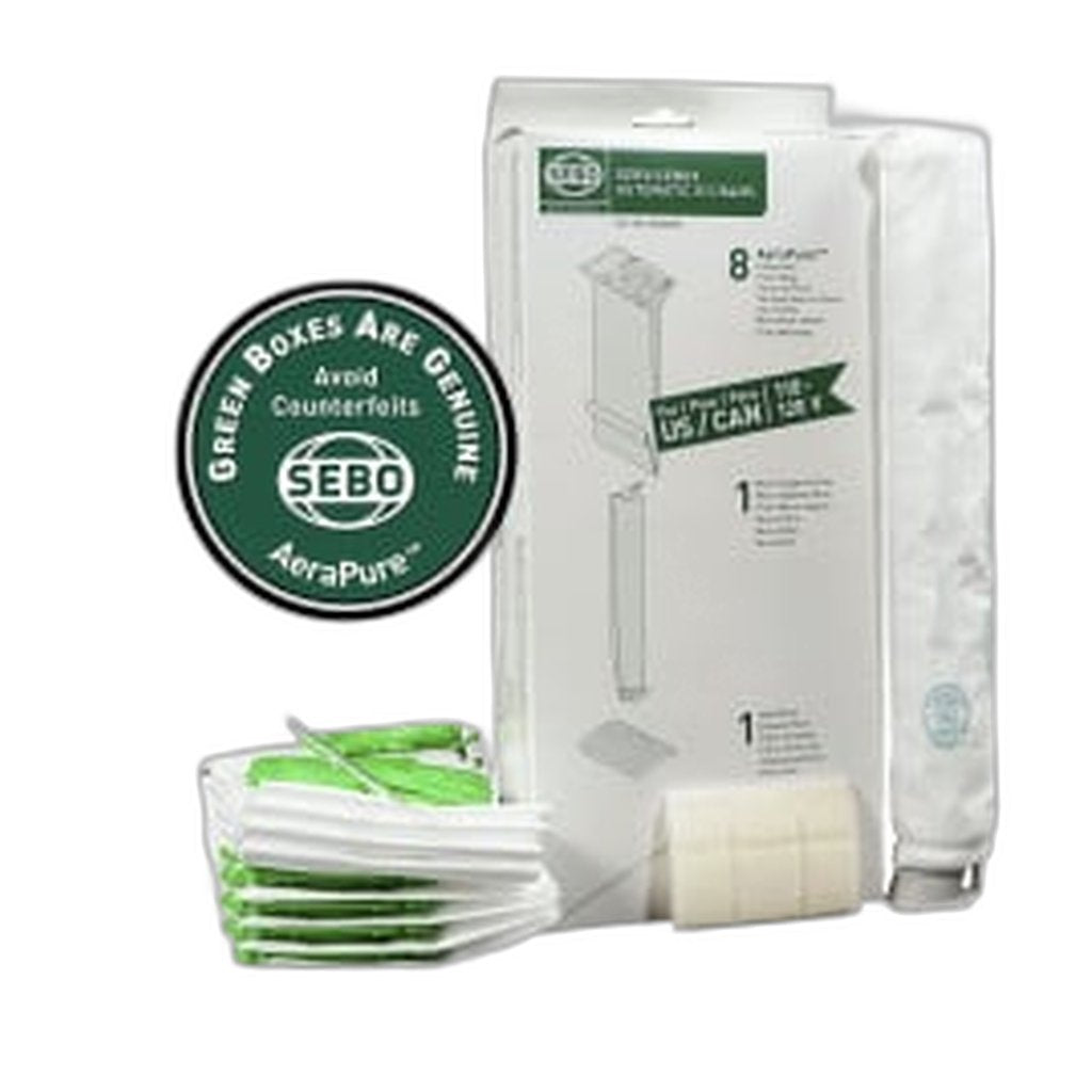 SEBO Service Box for AUTOMATIC X1, X2, X4 and X5 — 8 Bags, Microfilter, Exhaust Filter and Sealing Strip