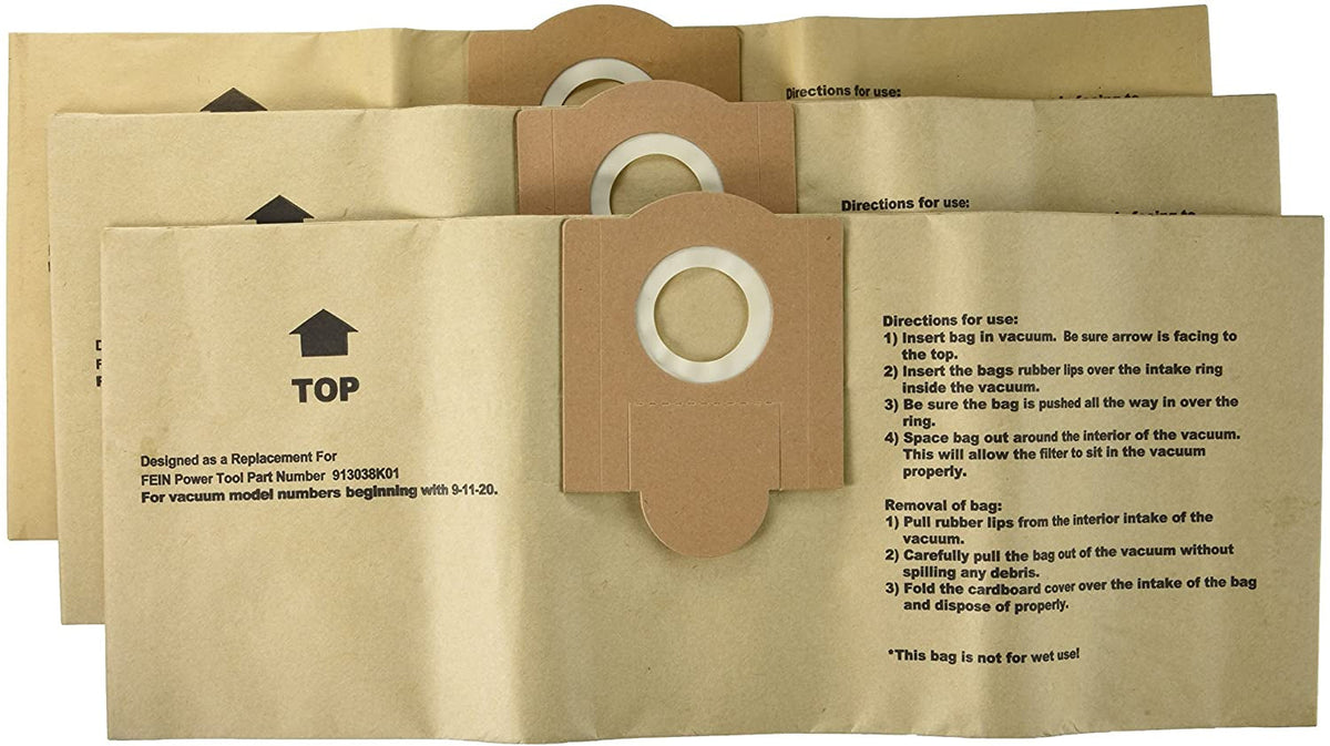Green Klean Fein Turbo Bags GK-TURBOI, 3-Pack