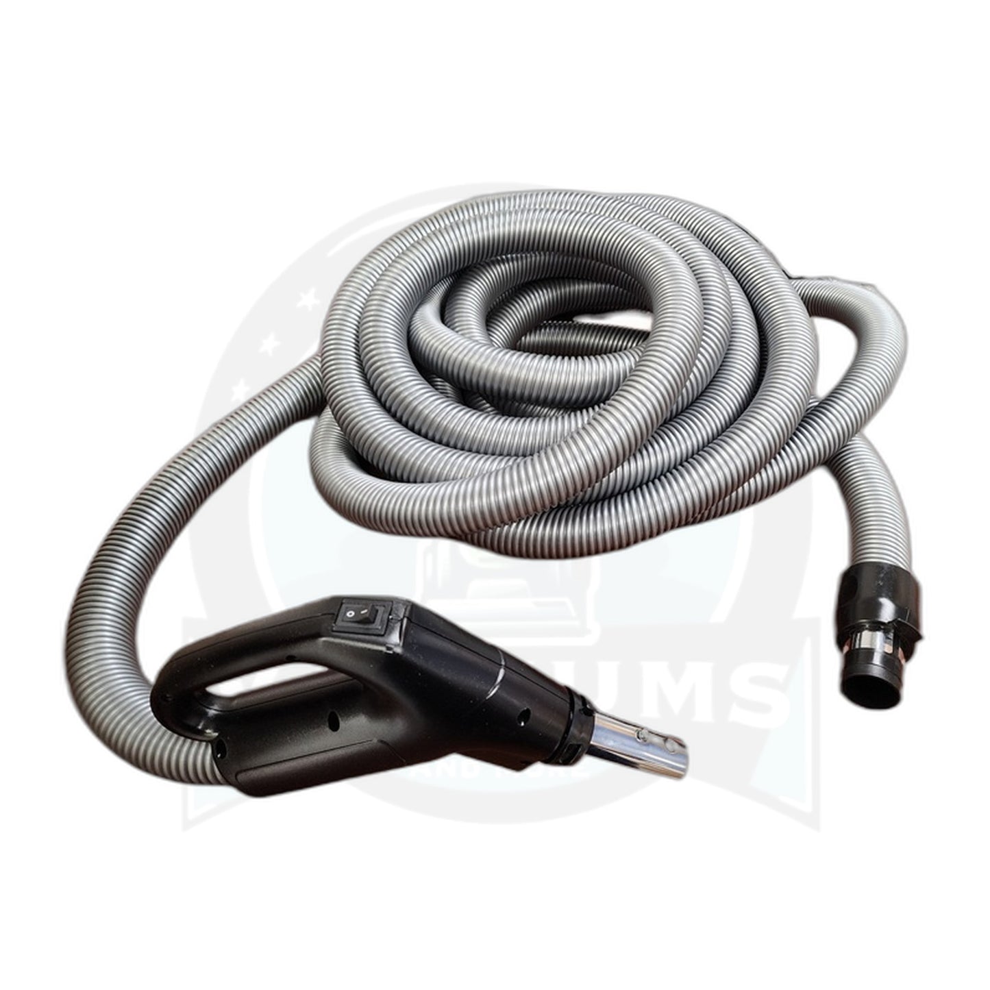 30 ft x 1-3/8 in Low-Voltage Crushproof Central Vacuum Hose, Silver