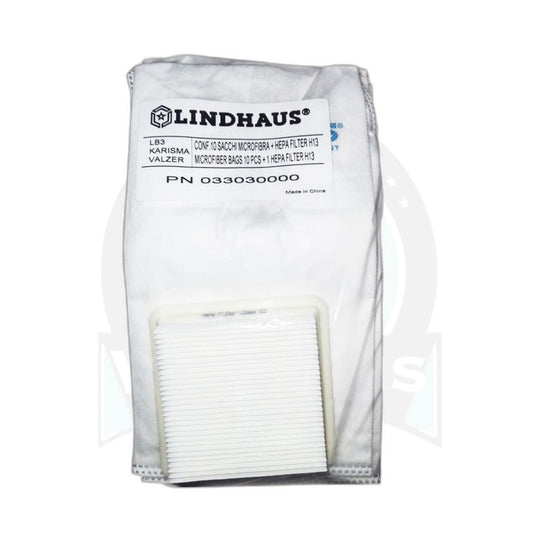 Lindhaus LB3 / Valzer Microfiber Bag Package with HEPA H13