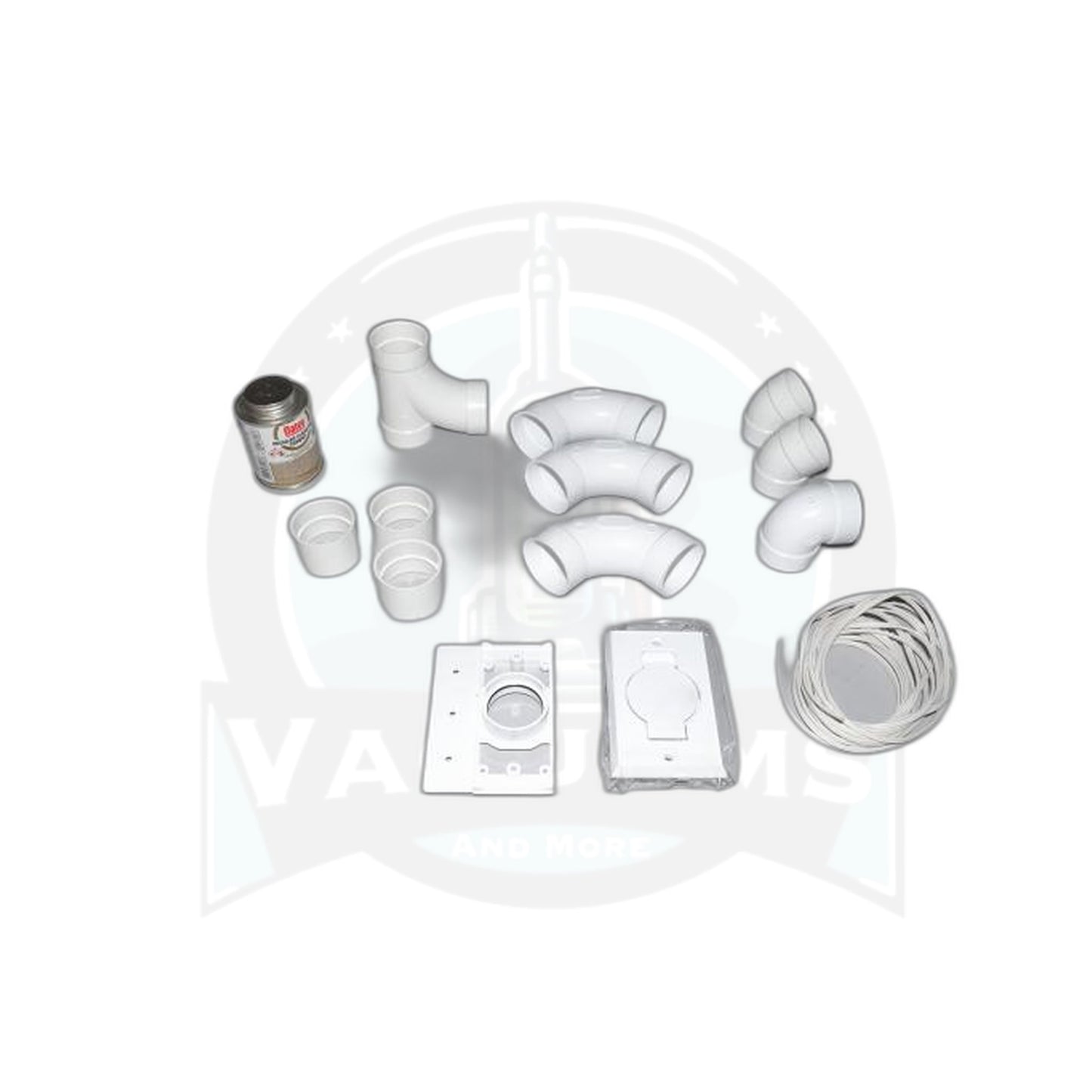 Central Vacuum Single Inlet Installation Kit - White