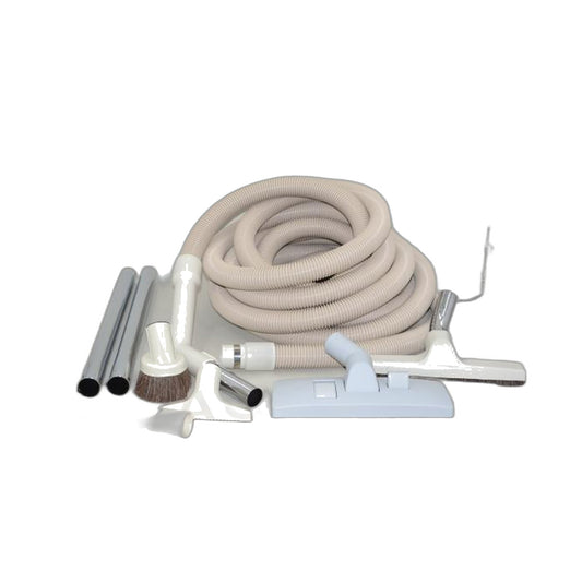 Central Vacuum Deluxe Attachment Set with 30-Foot Crushproof Hose