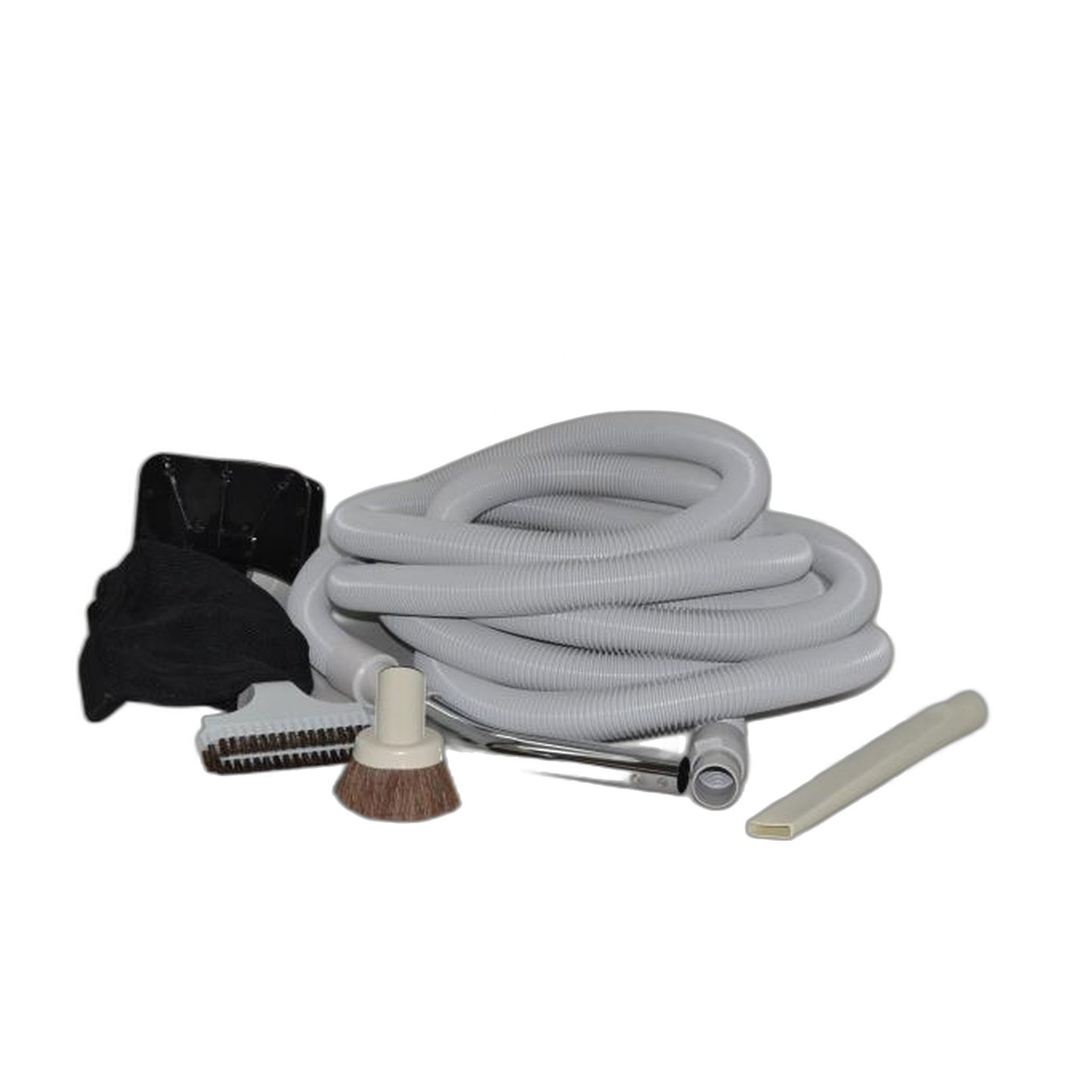 Central Vacuum Garage Kit - 30-Foot Hose with Tools in Gray