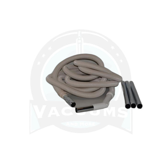 Central Vacuum Garage Kit - 30 Foot White Hose with Tools, Fits Nutone, Titan T3