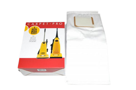 Carpet Pro CPH-6 Upright HEPA-Media Bags, 6-Pack