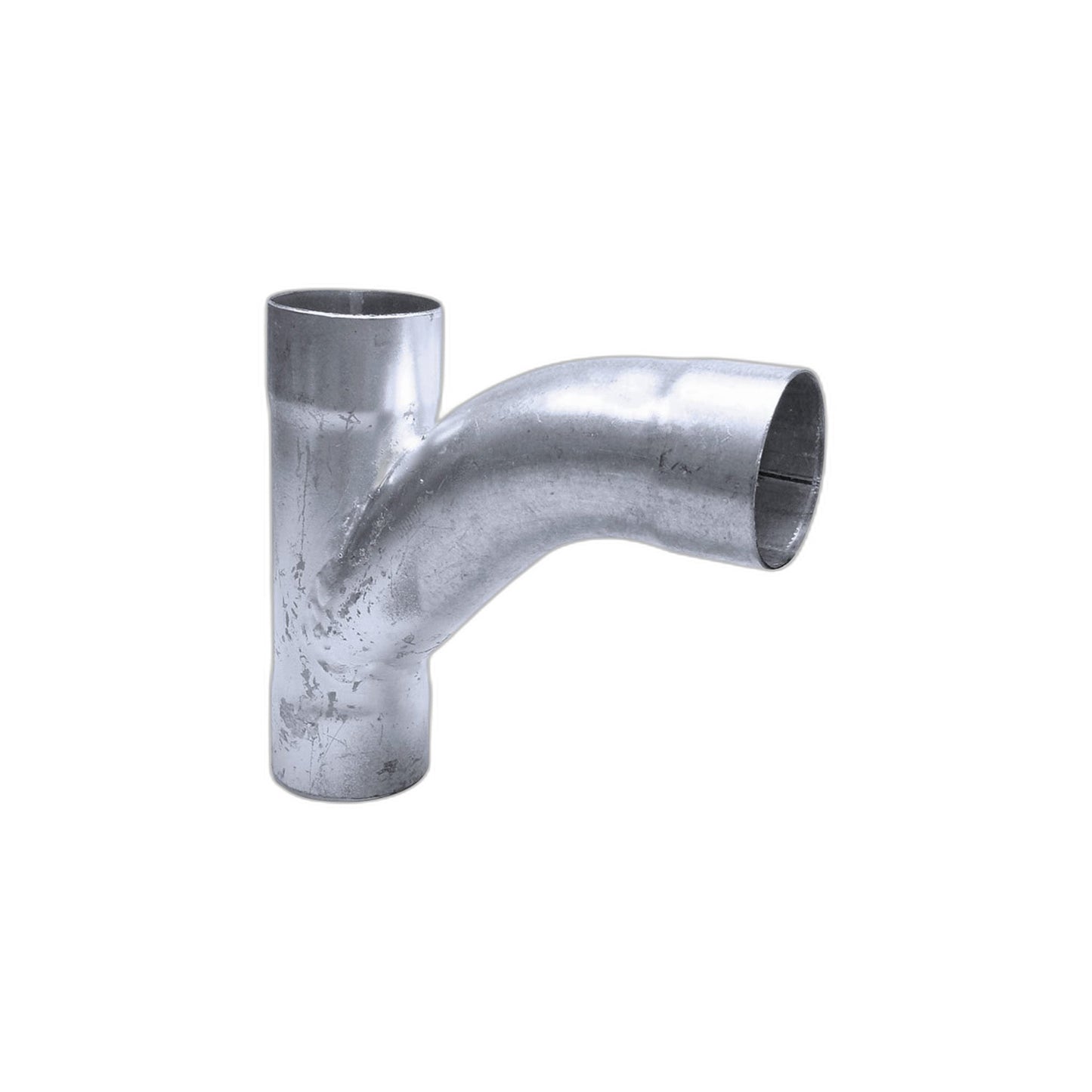 Metal Wye (Y) Pipe Fitting, 90-Degree Long-Radius Curved Branch