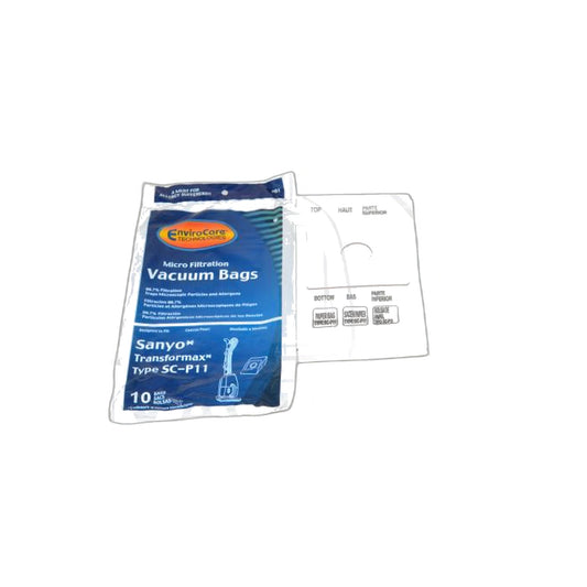 Sanyo Transformax Micro Broom Replacement Paper Bags - 10 Pack