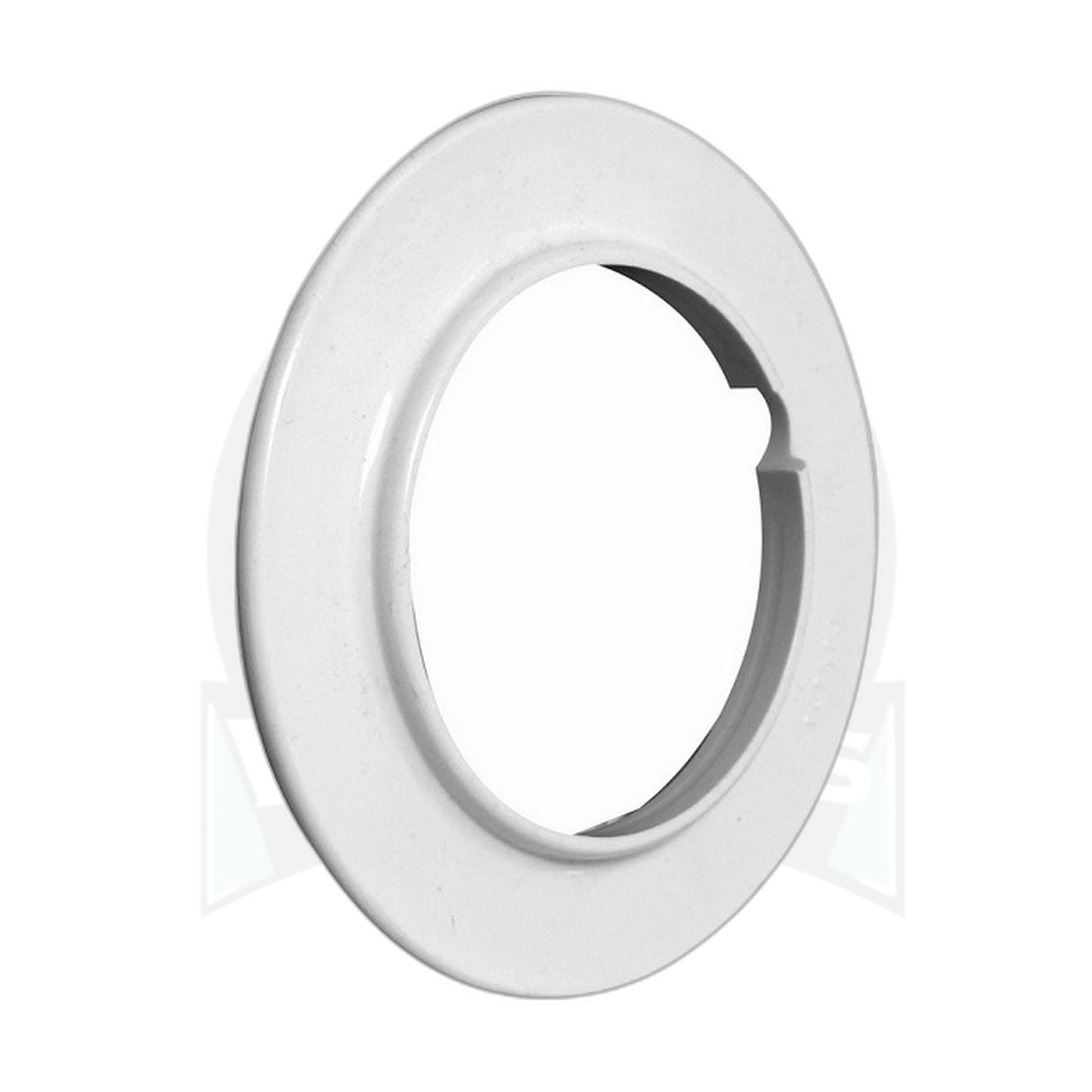 Central Vac Pipe Collar, White with Wire Notch - Pipe Trim