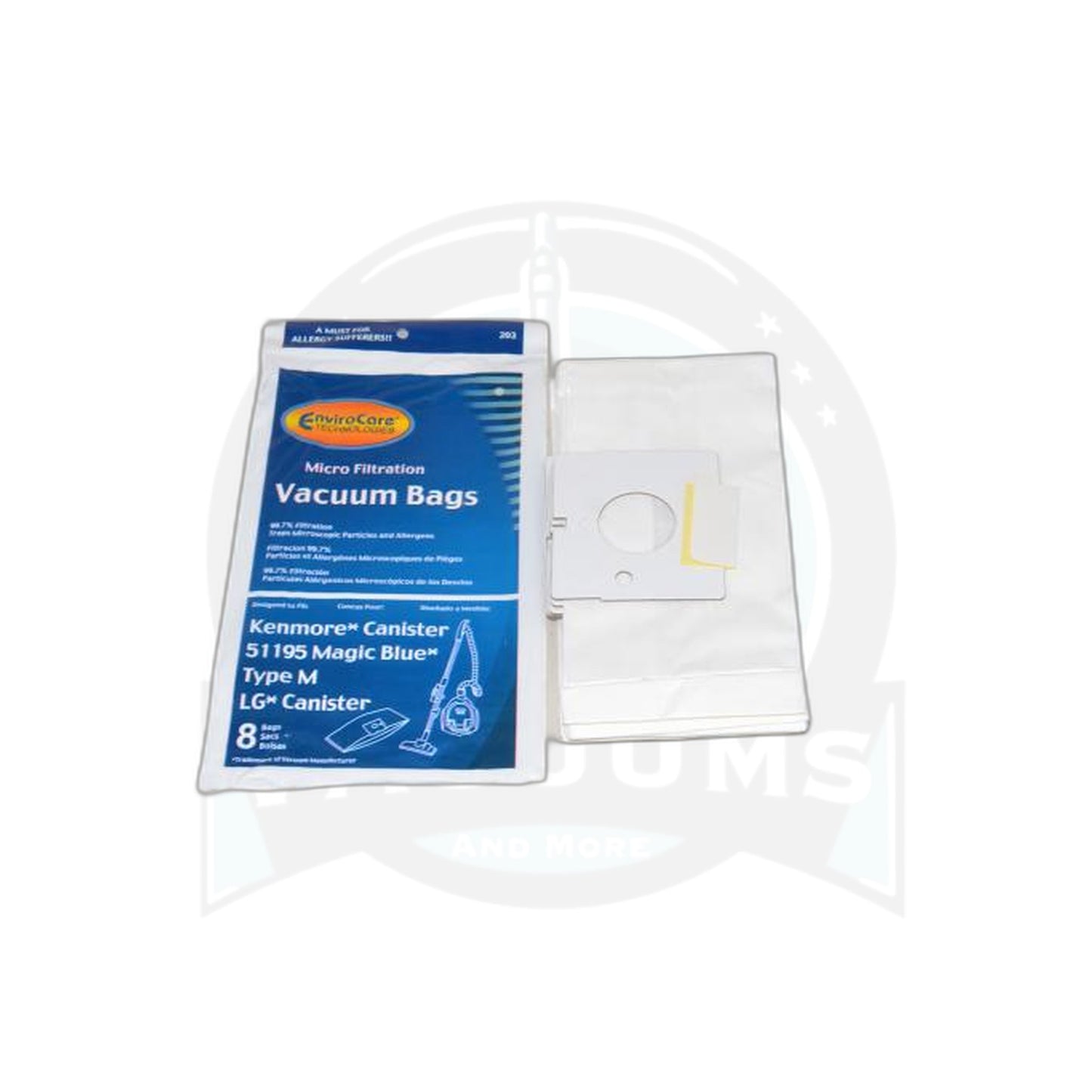 Kenmore Type M Micro Magic Blue Paper Bags - 8 Pack - Kenmore