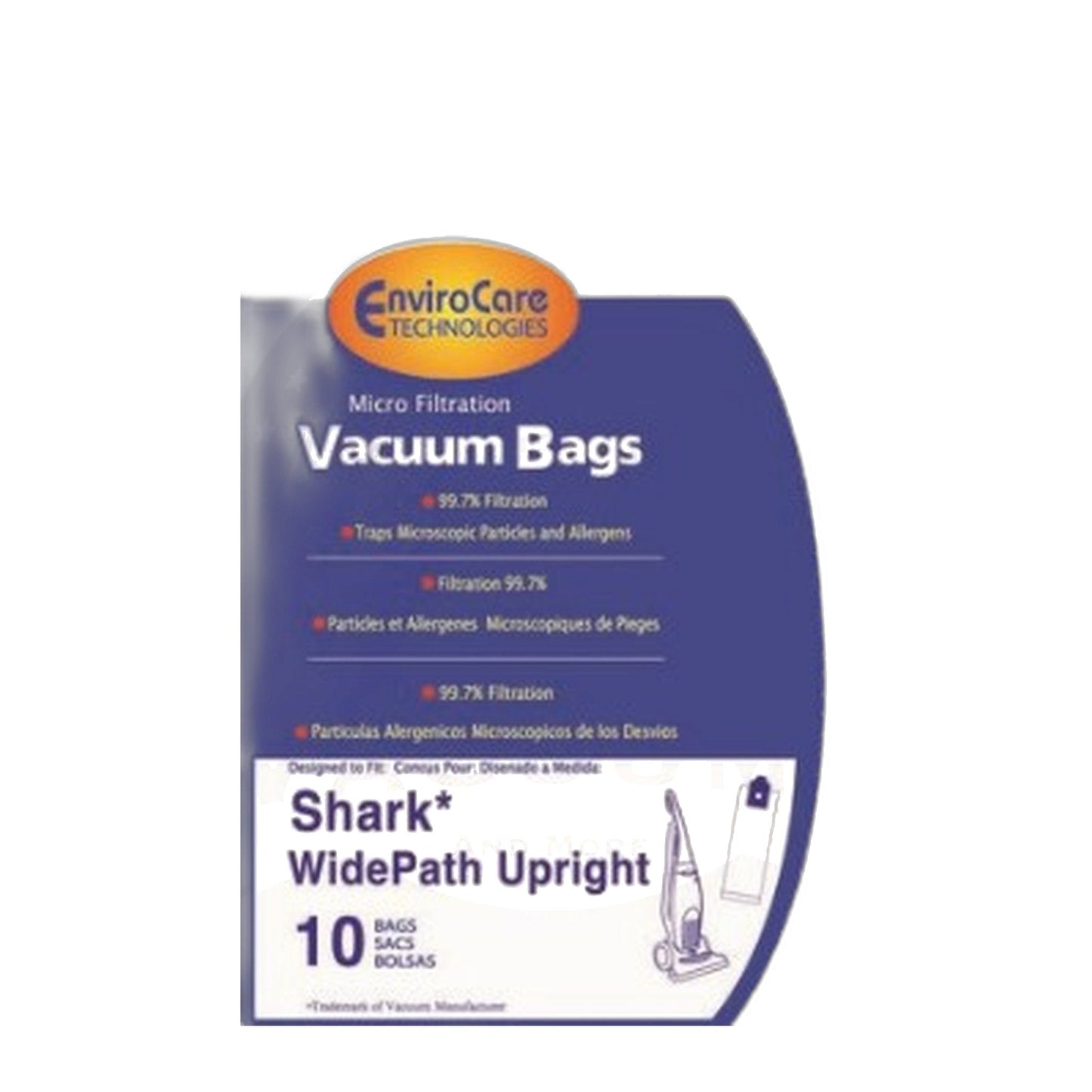 Shark EuroPro Widepath Micro-Lined Paper Bags 10-Pack