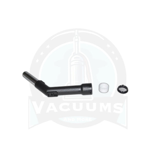 Curved Hose End - 1.25 Inch Metal with Repair Kit, Black - Vacuums and More