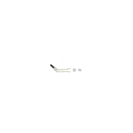 Curved Hose End - 1.25 Inch Metal with Repair Kit, White