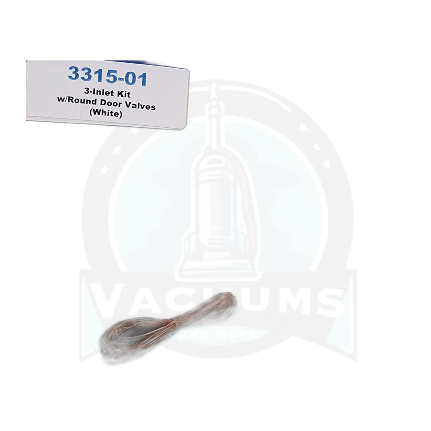 Central Vacuum 3-Inlet Installation Kit, Round Door, White, 50ft Wire