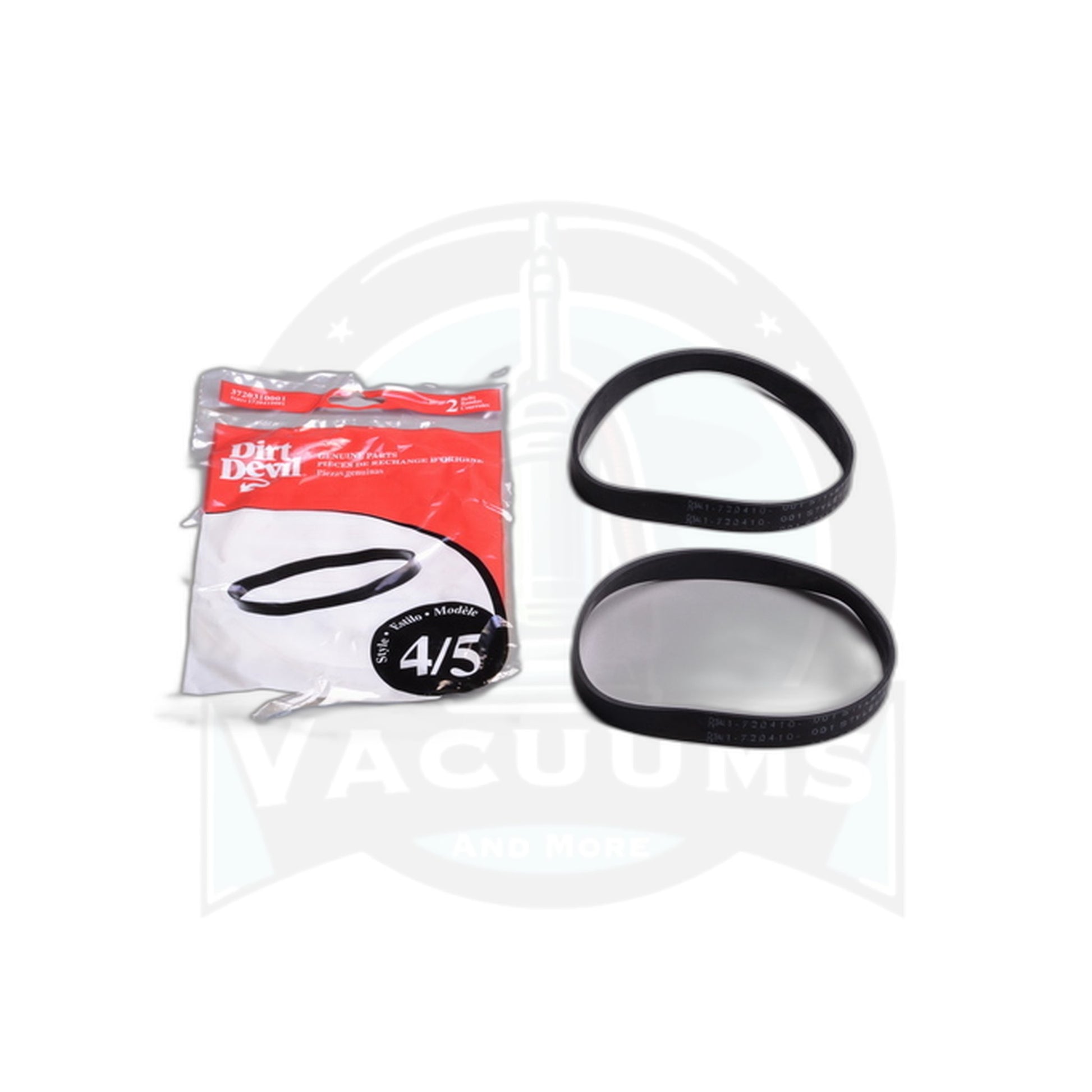 Dirt Devil Style 4/5 Flat Belt - 2 Pack - Featherlite, Swivel Glide, Vision Uprights - Dirt Devil