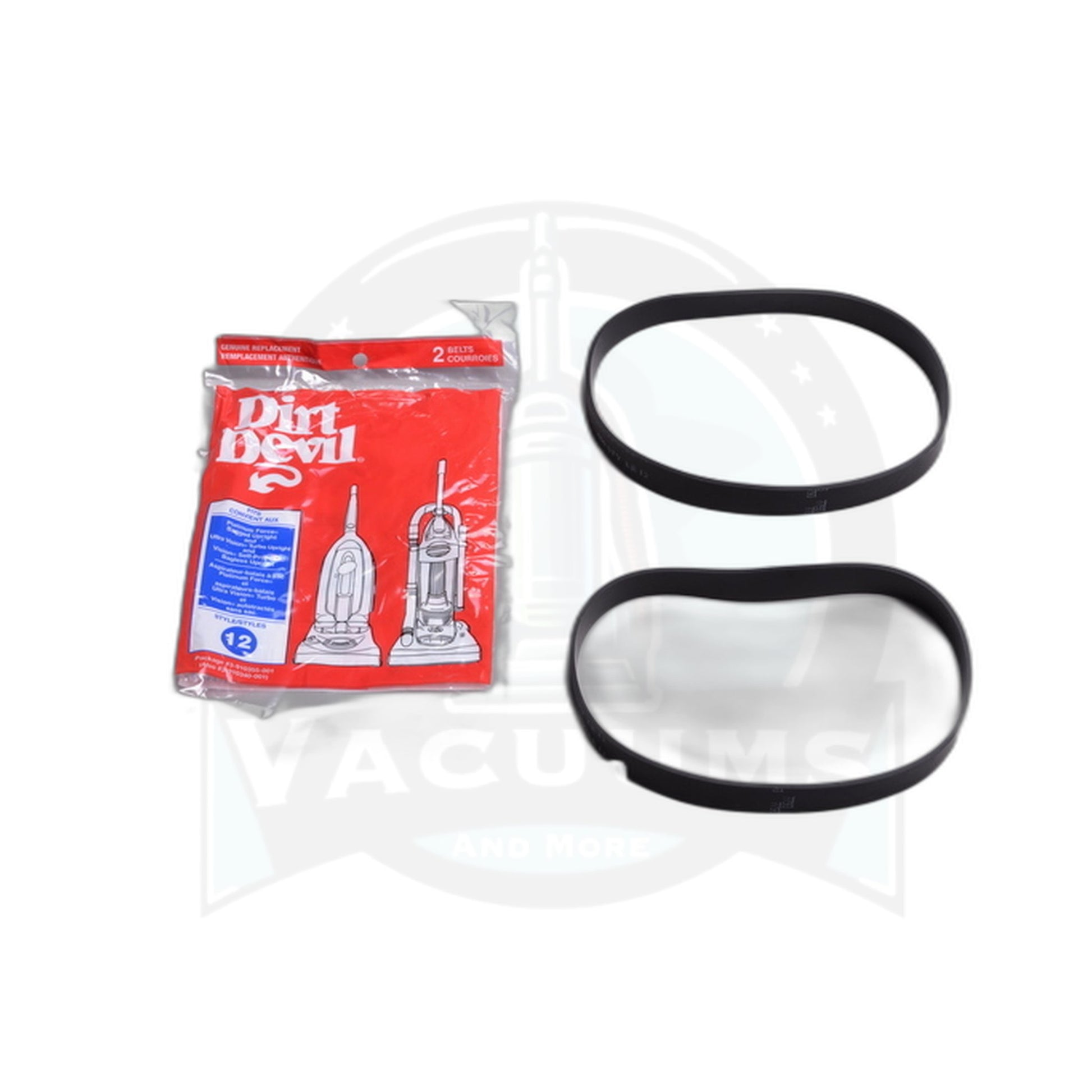 Drive Belt - Dirt Devil Platinum Force, Style 12 - 2 Pack - Dirt Devil
