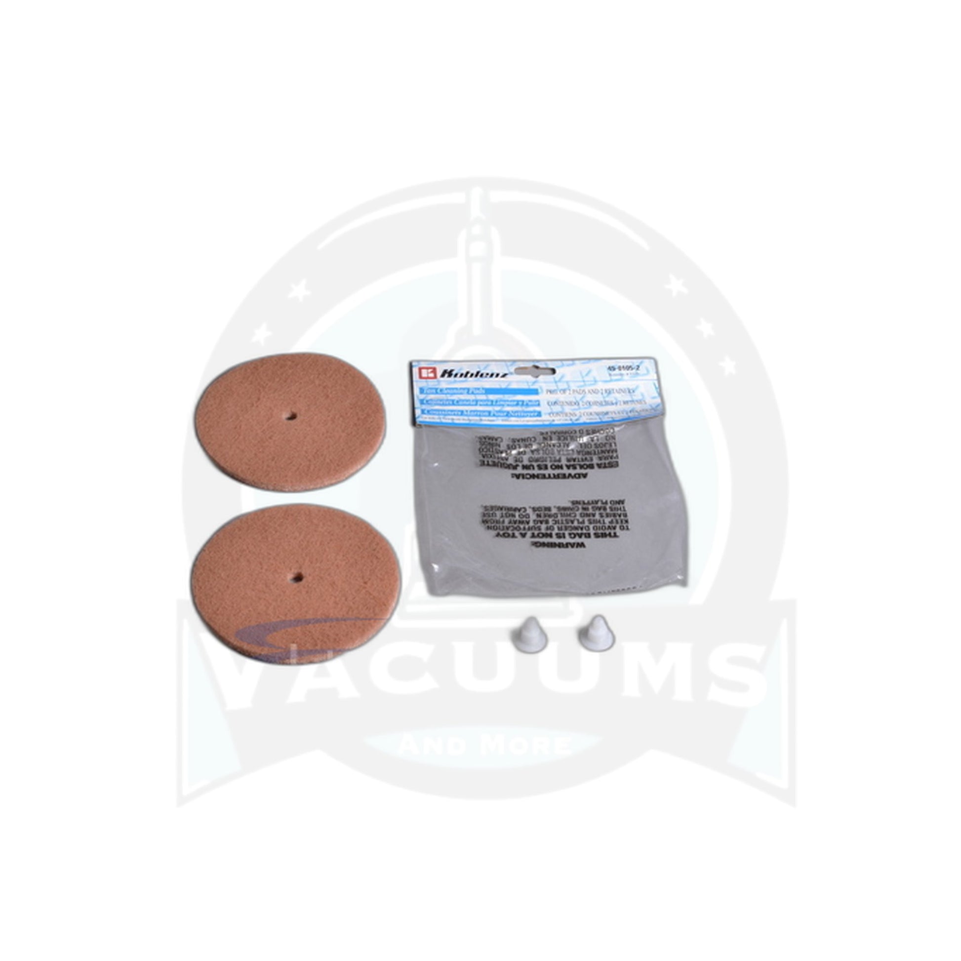 Tan Polishing Pads - 6 Inch, 2-Pack with Retainer Clips - Regina