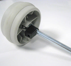 Axle with Wheel, for 300 and 350 (light gray) - SEBO