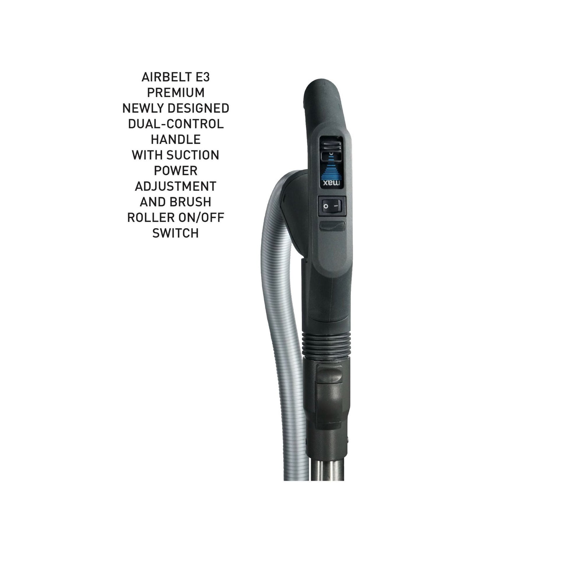 SEBO AIRBELT E3 Premium Canister Vacuum with ET-1 Power Head and Parquet Brush (Blue)