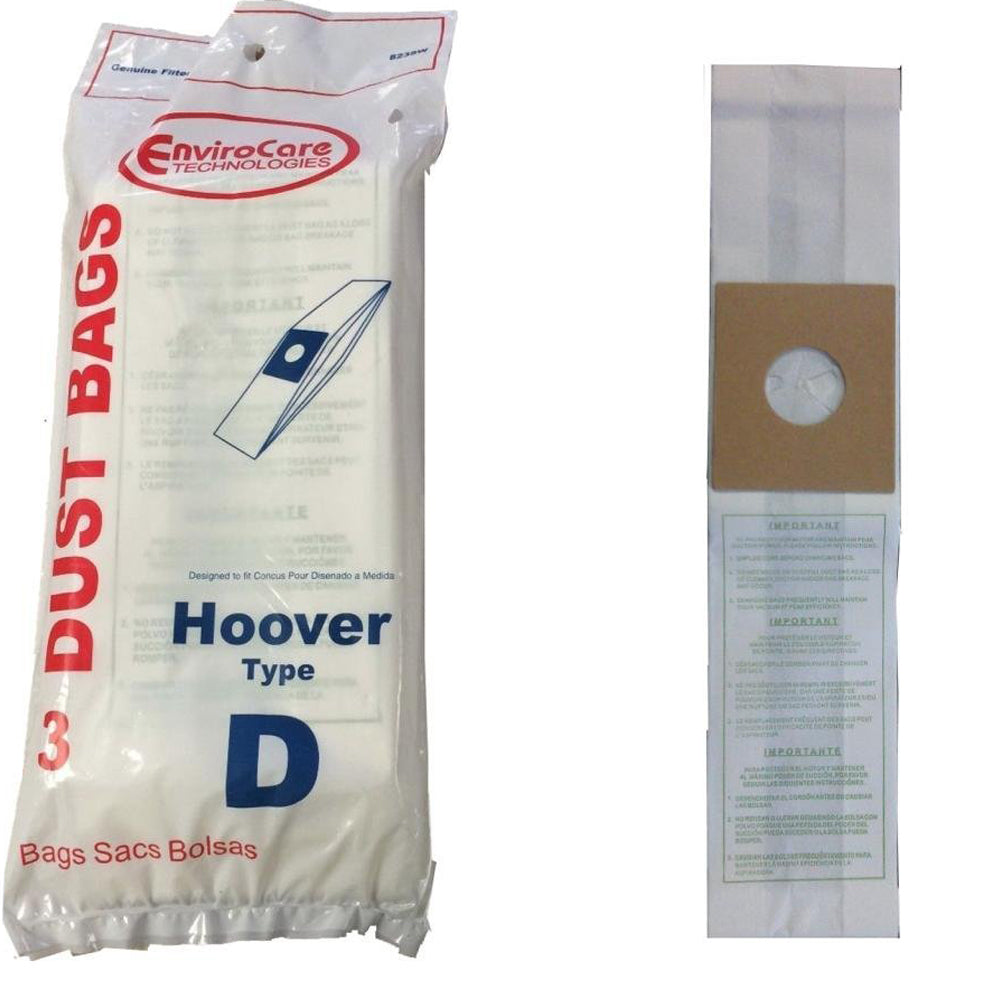 EnviroCare 823SW Hoover Type D Paper Bags, 3 Pack