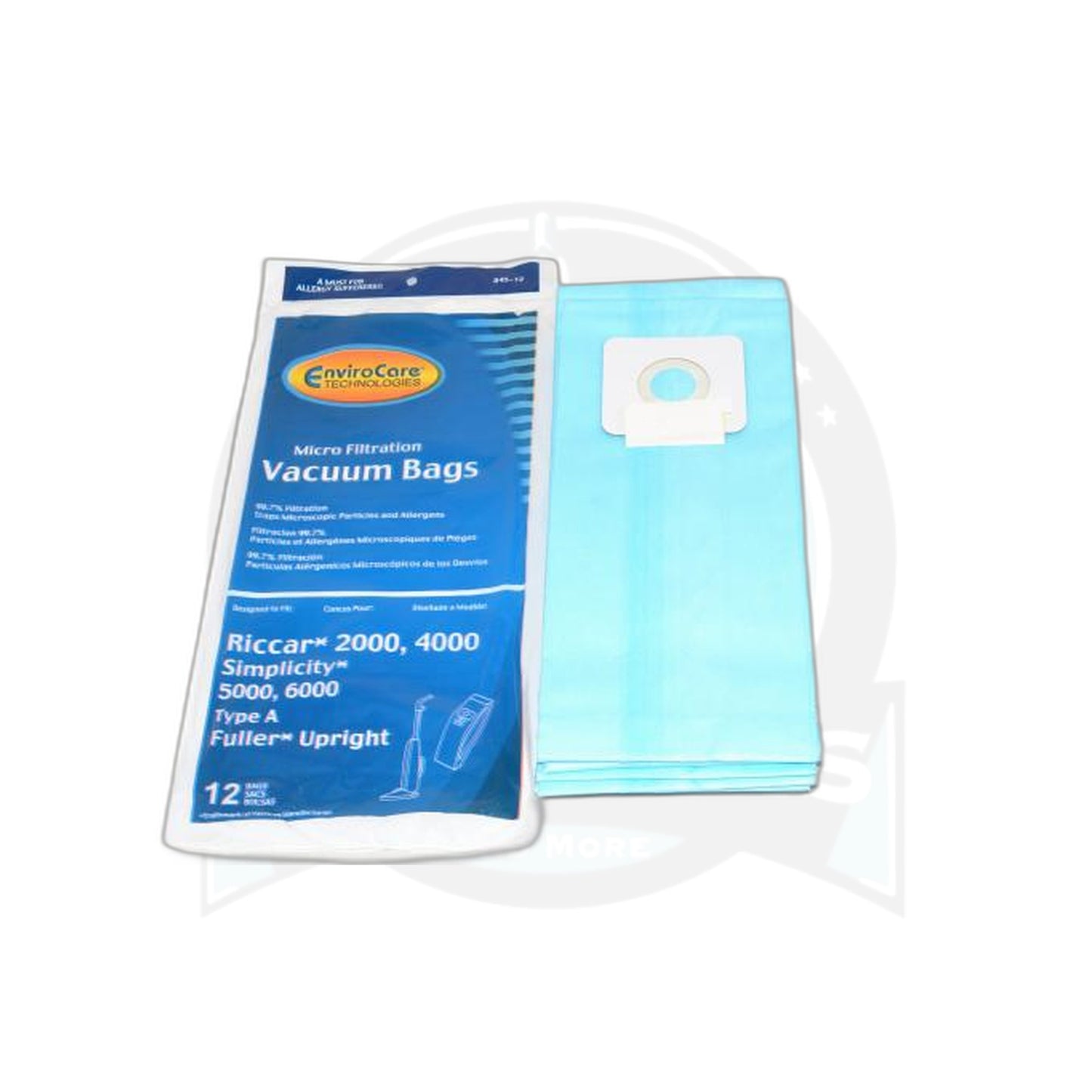 Clean Max Type A Paper Bags - Fits Carpet Pro CPU-1, CPU-2 Series - 12 Pack - Clean Max