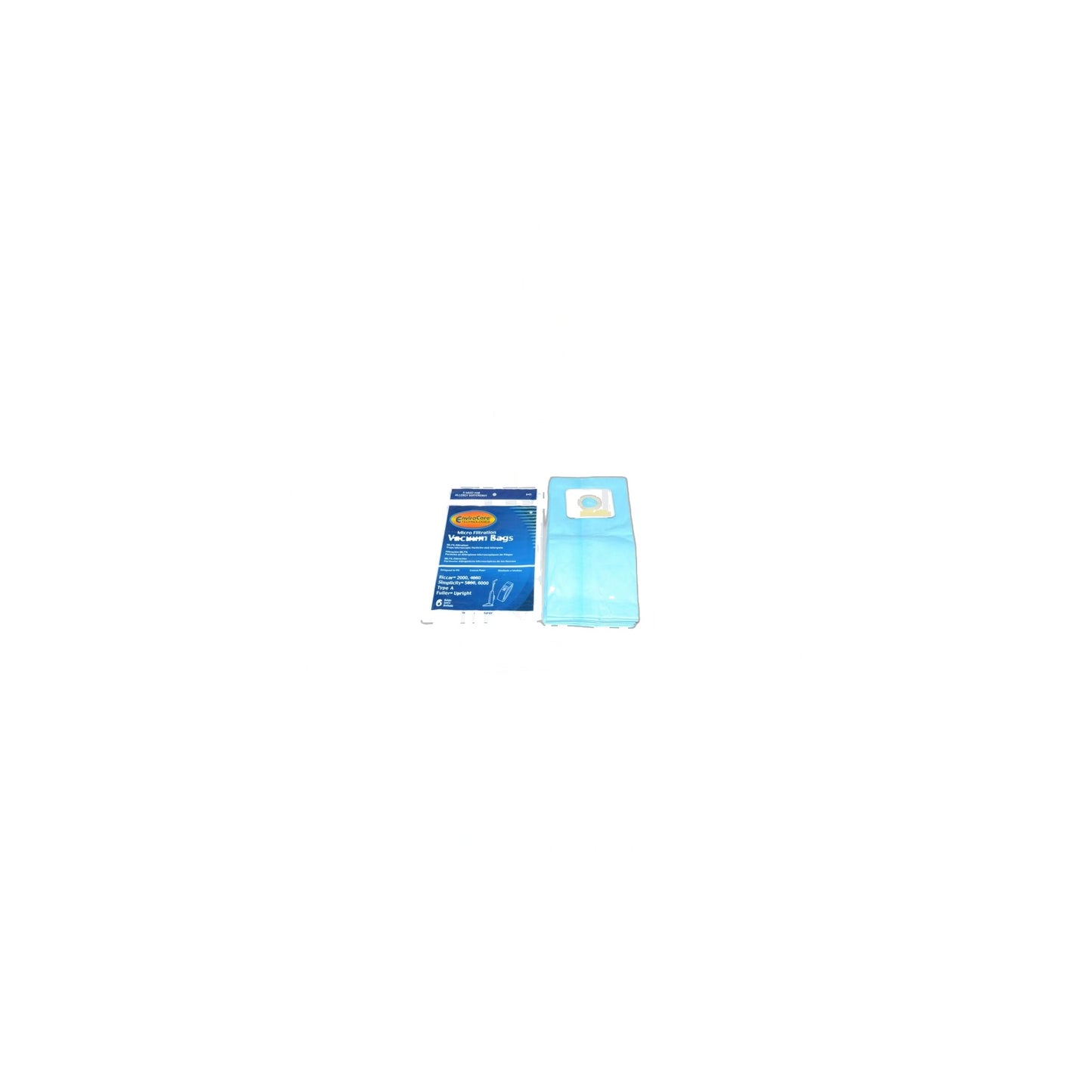 Fuller Brush / Riccar / Simplicity Type A Micro Paper Bags - 6 Pack - Upright