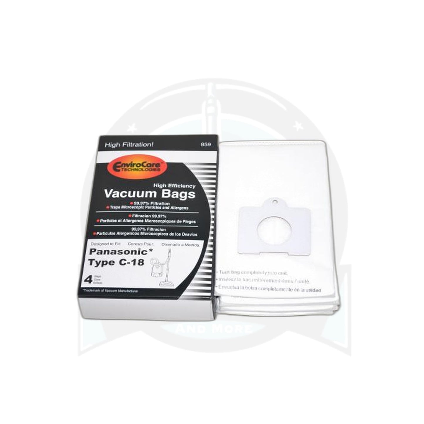 Panasonic C-18 Micro-Allergen Cloth Canister Bags (4-Pack) - Panasonic