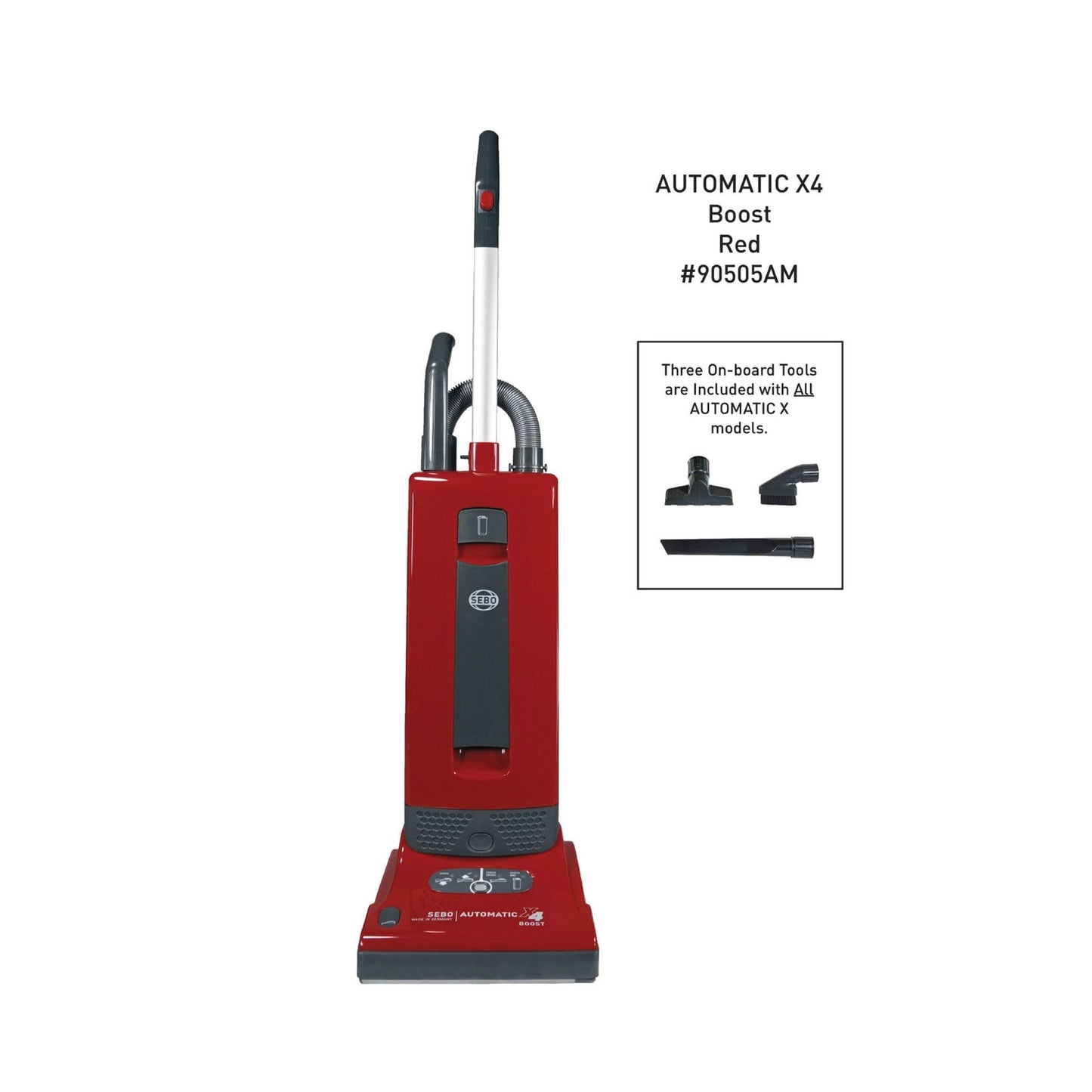 SEBO AUTOMATIC X4 Bagged Upright Vacuum with Two Packs of Bags, Black