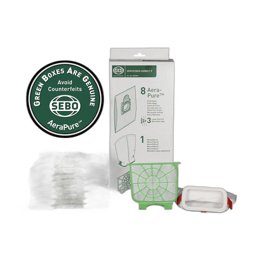SEBO Service Box E — 8 Bags, Microfilter and Exhaust Filter for AIRBELT E