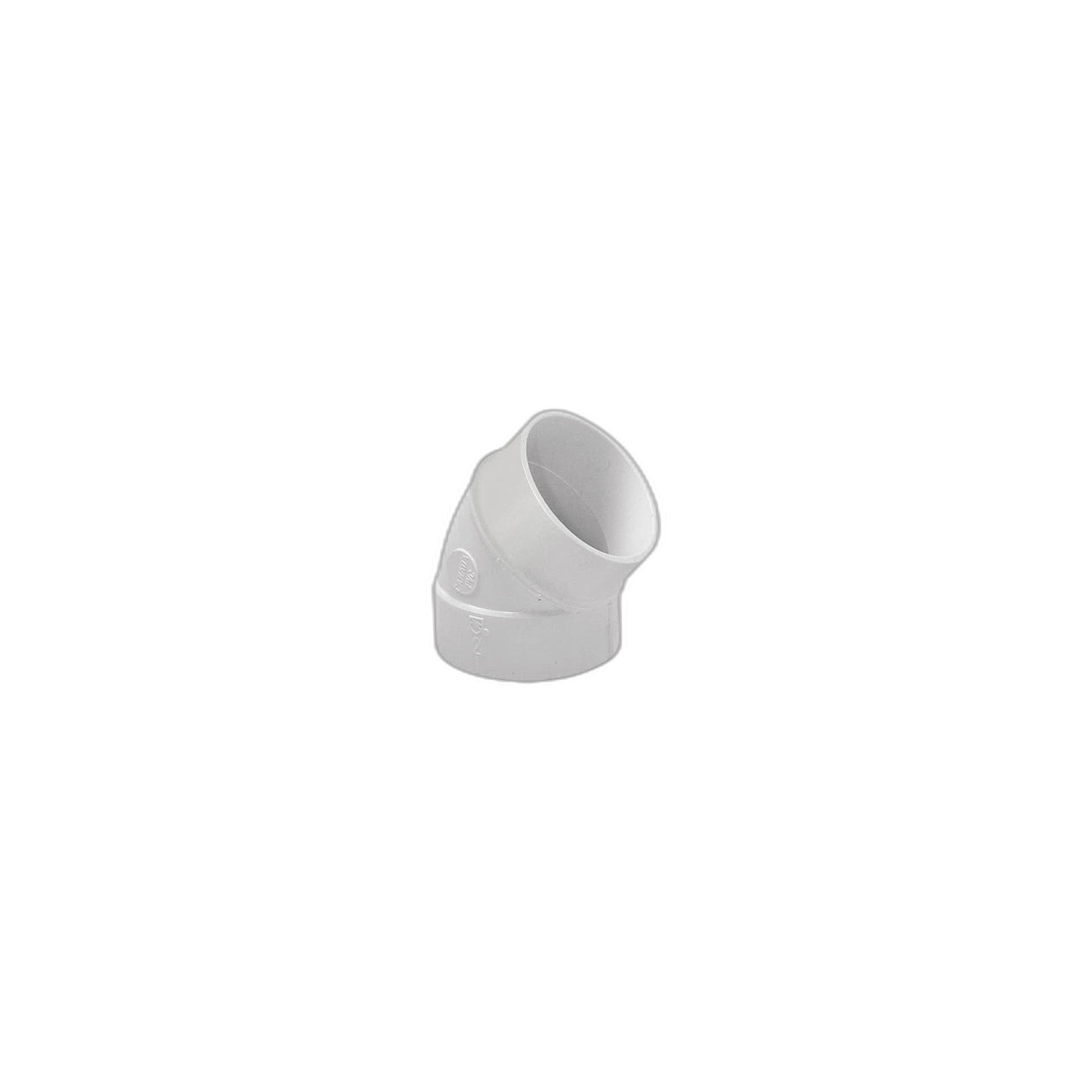 Vaculine 45° Medium-Radius PVC Elbow, 2 in. (Spigot x Socket)