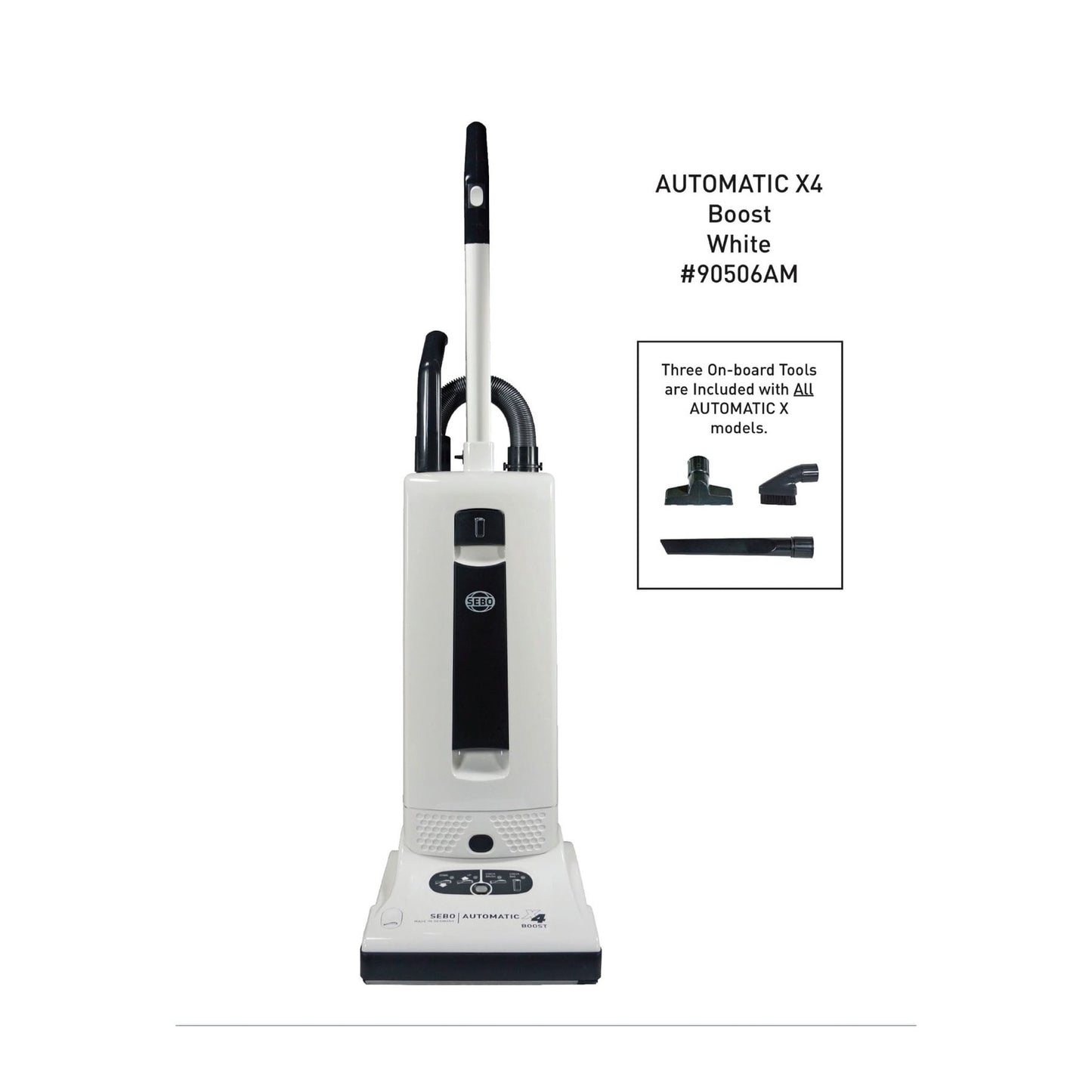 SEBO AUTOMATIC X4 Bagged Upright Vacuum with Two Packs of Bags, Black
