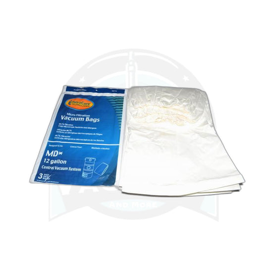Modern Day Central Vacuum Paper Bags - 12-Gallon, 3-Pack with Elastic Band