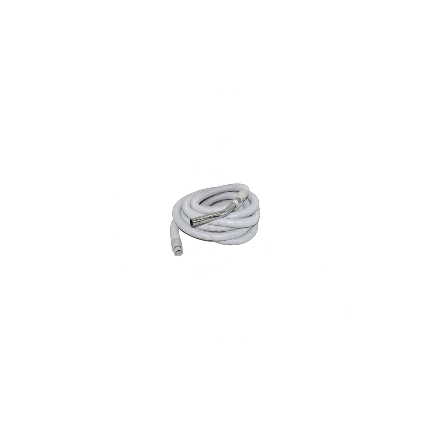 Central Vacuum 30 ft Non-Electric Hose - 1-3/8", Grey with Metal Tool End