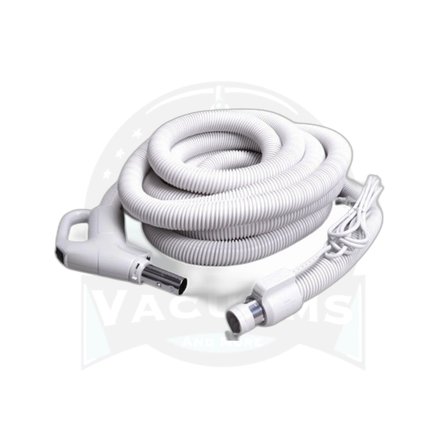 Plastiflex 30 ft Dual-Voltage Central Vacuum Hose with Pigtail, Grey