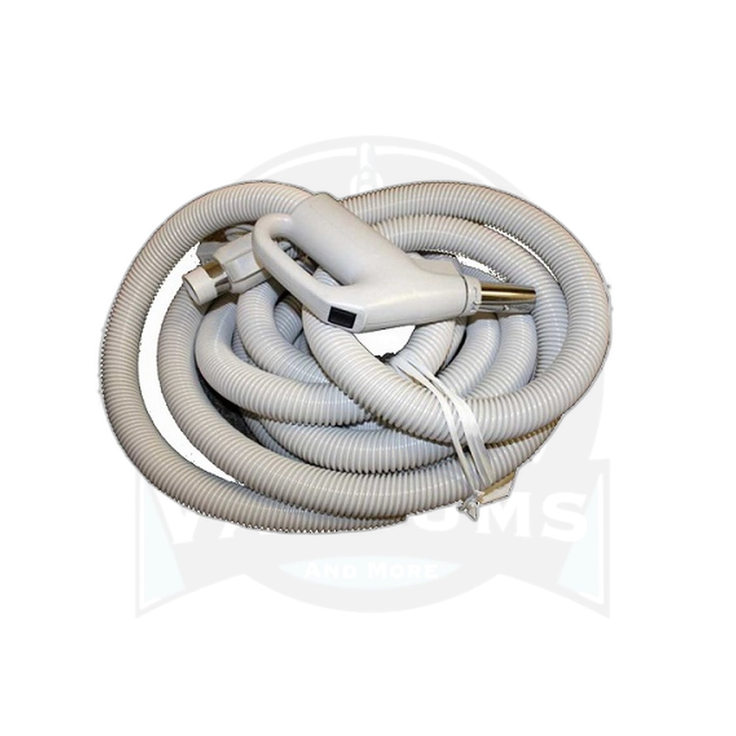 Plastiflex 30 ft Dual-Voltage Central Vacuum Hose with Pigtail, Silver
