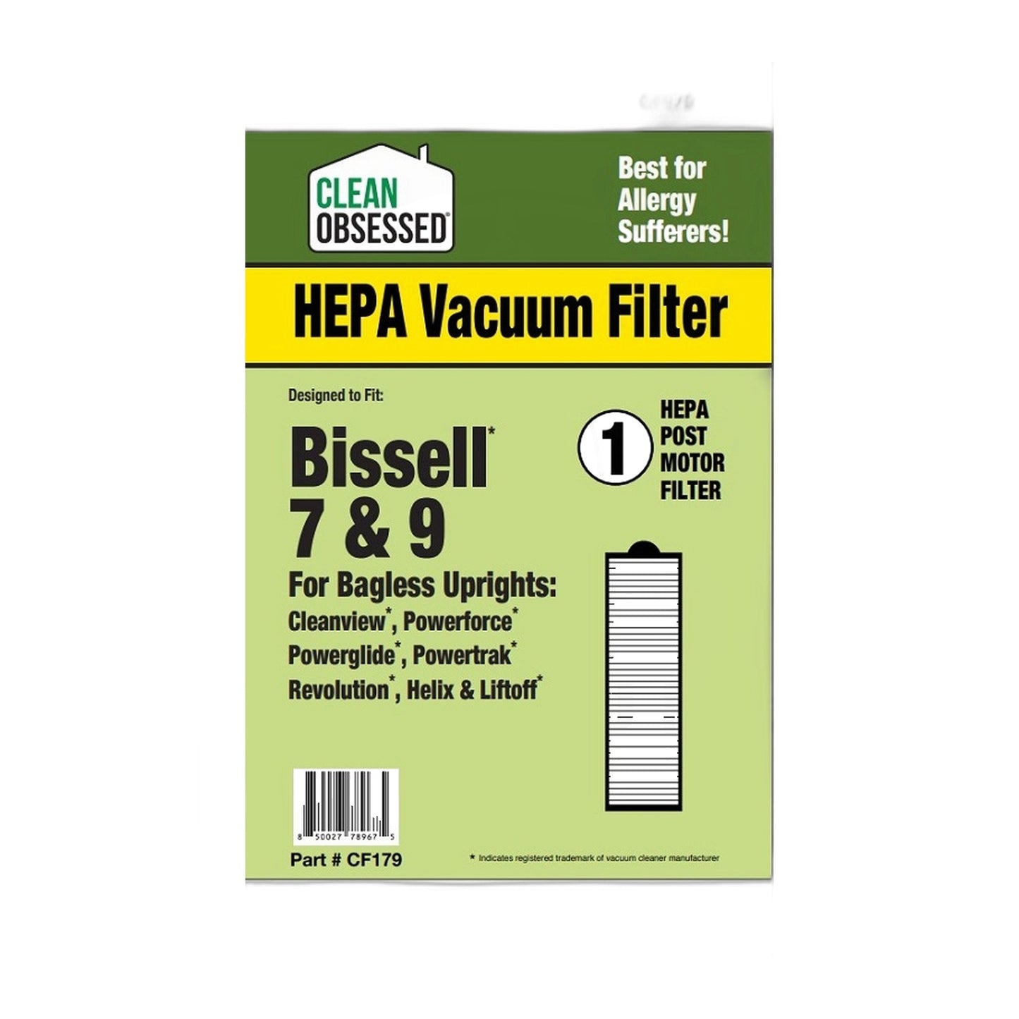Clean Obsessed Bissell Style 7 & 9 HEPA Filter Replacement