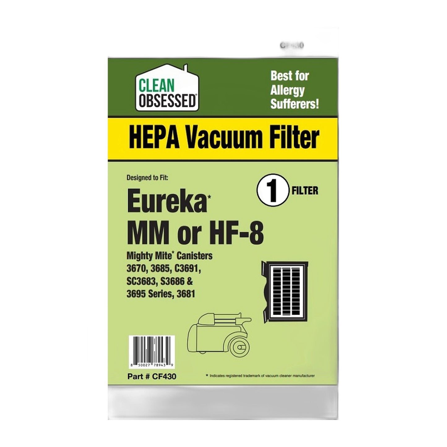 Eureka / Sanitaire Mighty Mite HF-8 HEPA Filter (Replacement)