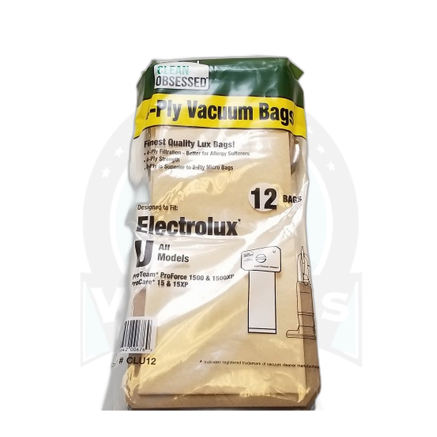 Lux Upright 4-Ply Paper Vacuum Bags, 12-Pack