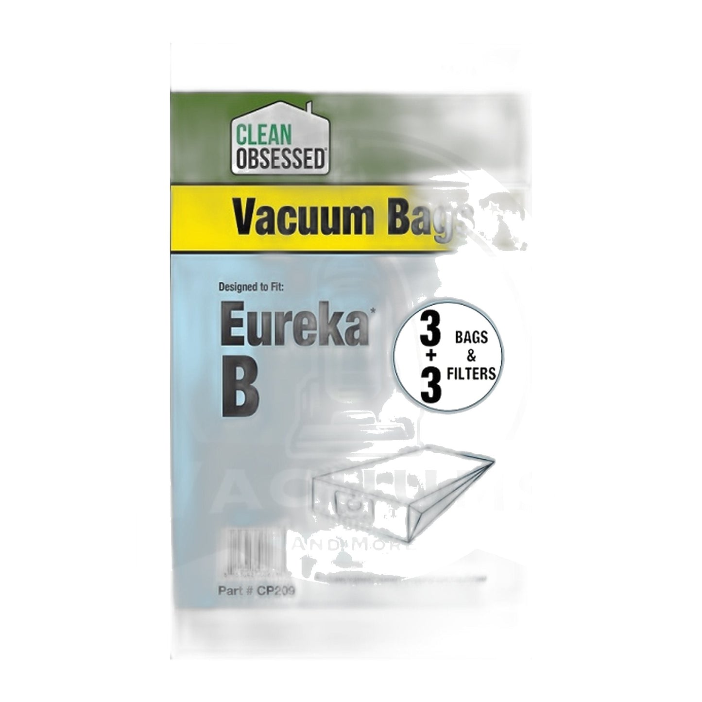 Clean Obsessed Type B Micro Paper Vacuum Bags for Eureka (3-Pack)